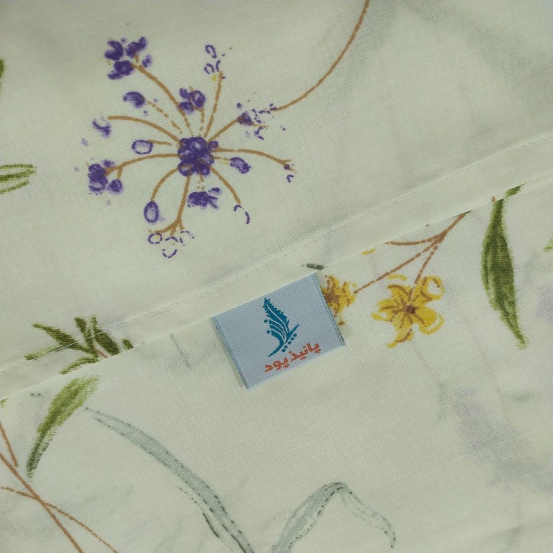 ملحفه کتان نخ پانیذ پود مدل آرزو کد P110-1 یک نفره سایز 200x120 سانتی متر
