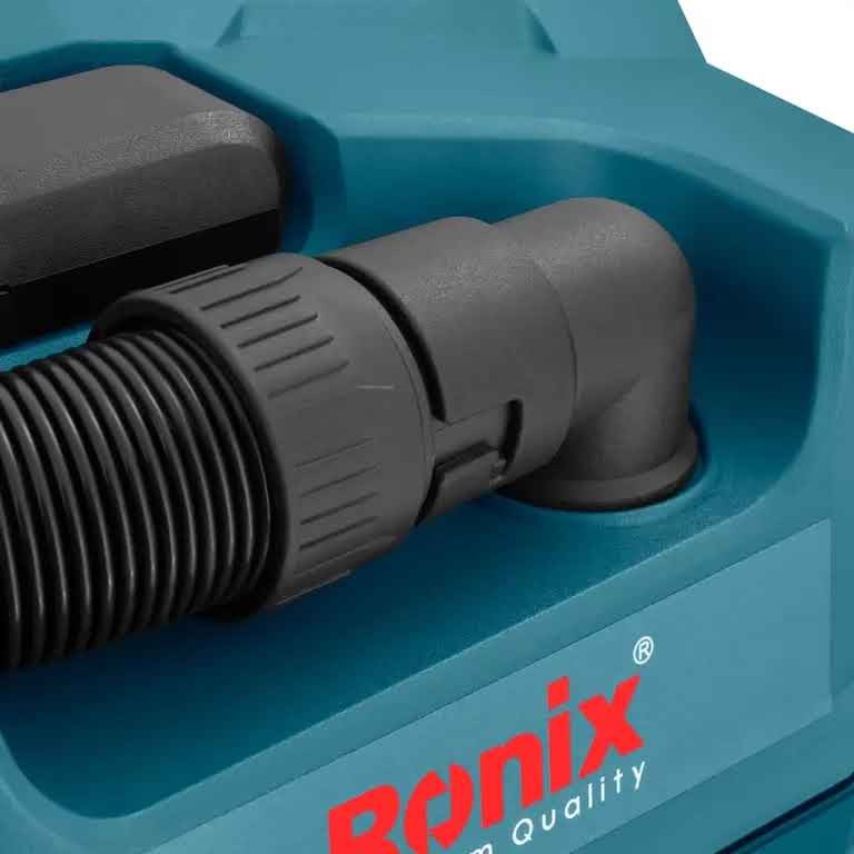 جارو شارژی دستی رونیکس مدل 8640 با موتور 150 وات، باتری لیتیوم یونی 20 ولت و ظرفیت 2000 میلی آمپر ساعت، فیلتر قابل شس...