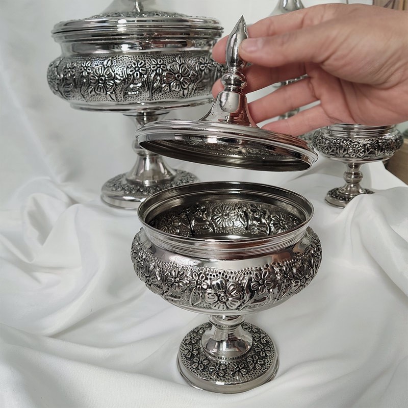 قندان مسی مدل قلم زنی کد ZH431.2
