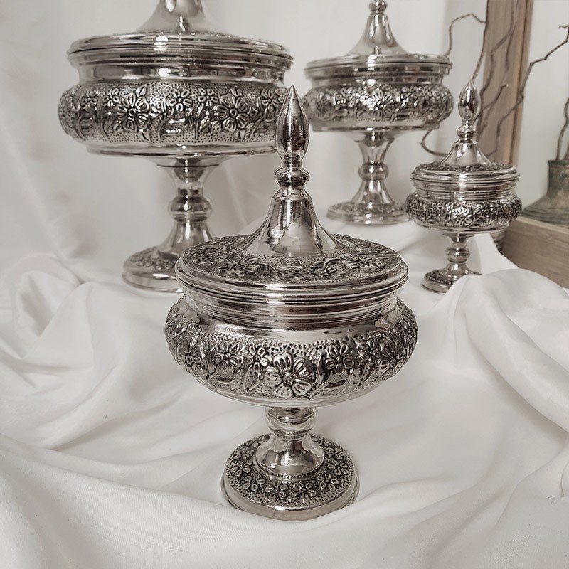 قندان مسی مدل قلم زنی کد ZH431.2
