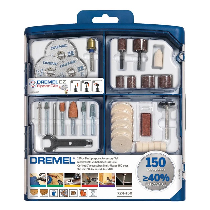 صفحه برش و ساب و پرداخت درمل مدل Dremel 724-150 Accessories مجموعه 150 عددی