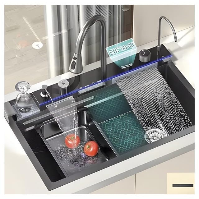 سینک ظرفشویی مدل پیانویی 5 کلید مدل CT8016 استیل 301 و کلید برنجی برند سیتی مارکت اصل