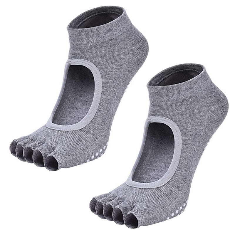 جوراب پیلاتس مدل کف ژله ای پنجه باز 097-010