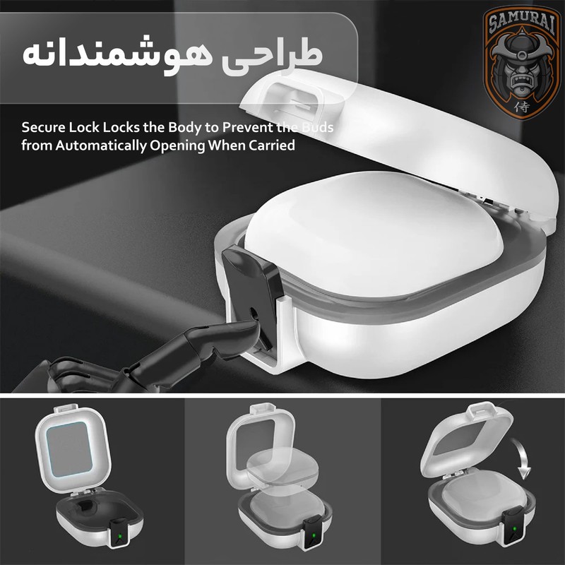 کاور سامورایی مدل Quad-38 مناسب برای کیس هدفون سامسونگ Galaxy Buds Live Buds Pro Buds 2 Buds 2 Pro Buds FE Buds Core