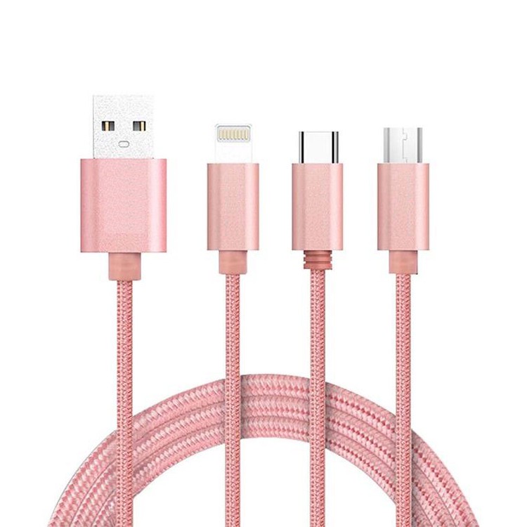 کابل تبدیل USB به microUSB لایتنینگ USB-C مدل M-85 طول 1.2 متر