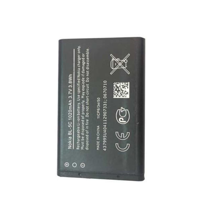 باتری موبایل نوکیا مدل BL-5C ظرفیت 1020 میلی آمپر ساعت مناسب برای گوشی موبایل نوکیا 5C مدل 2
