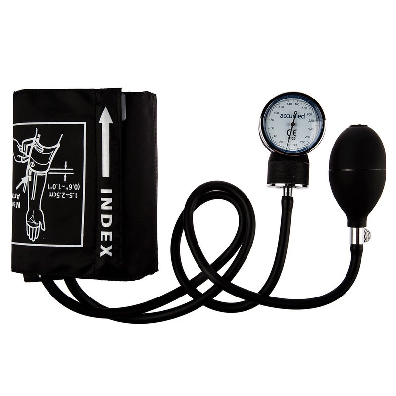 فشارسنج بازویی عقربه ای اکیومد مدل KJ-106C با مانومتر بزرگ و خوانا، کاف ضد حساسیت بدون لاتکس، پیچ تخلیه برنجی با روکش...