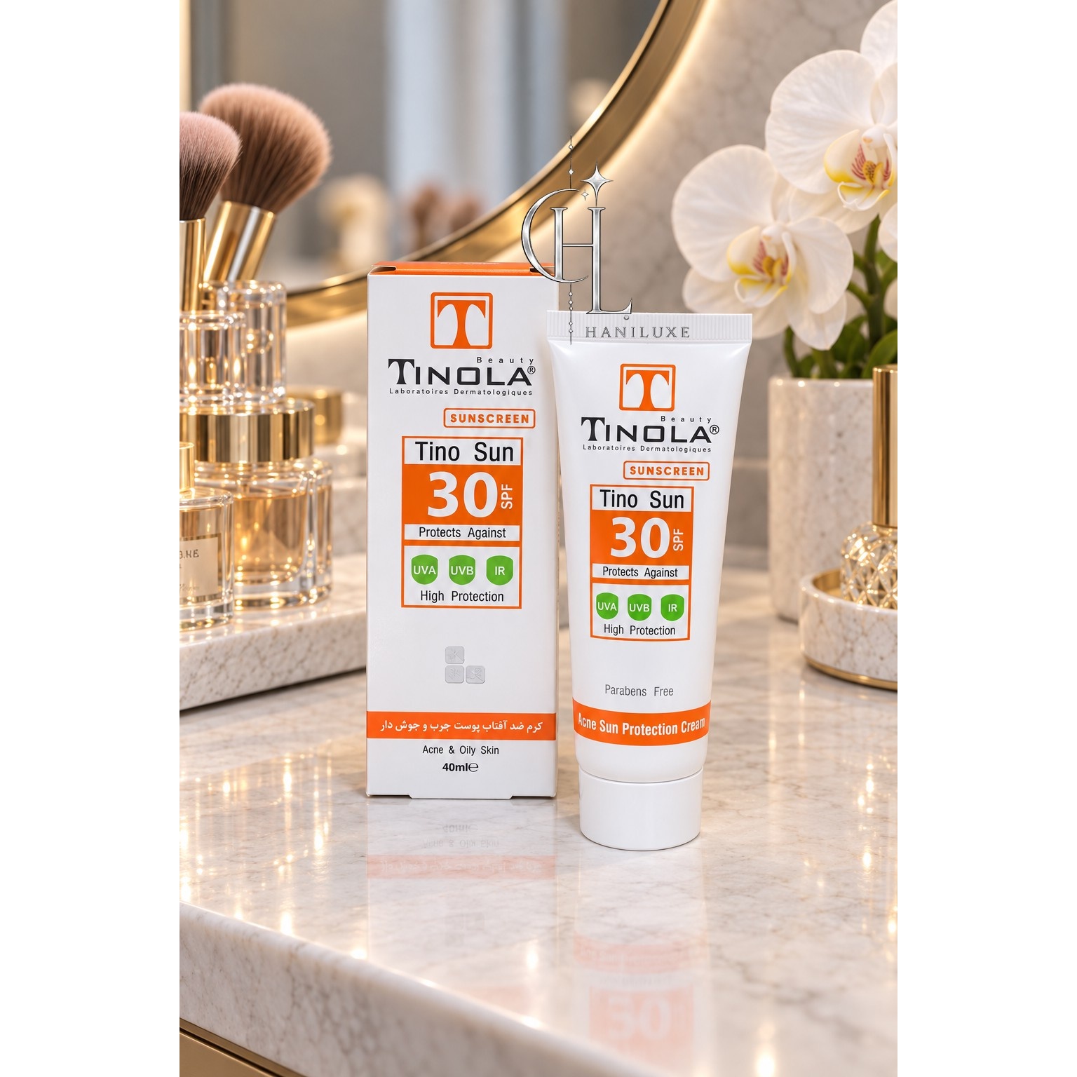 ضدآفتاب بی رنگ برند تینولا برای پوست چرب با SPF 30 و SPF 50