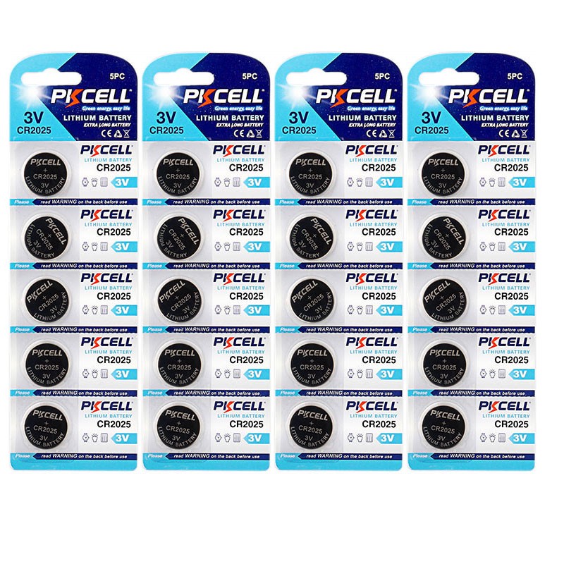 باتری سکه ای پی کی سل مدل CR2025 3V Lithium Manganese بسته 20 عددی