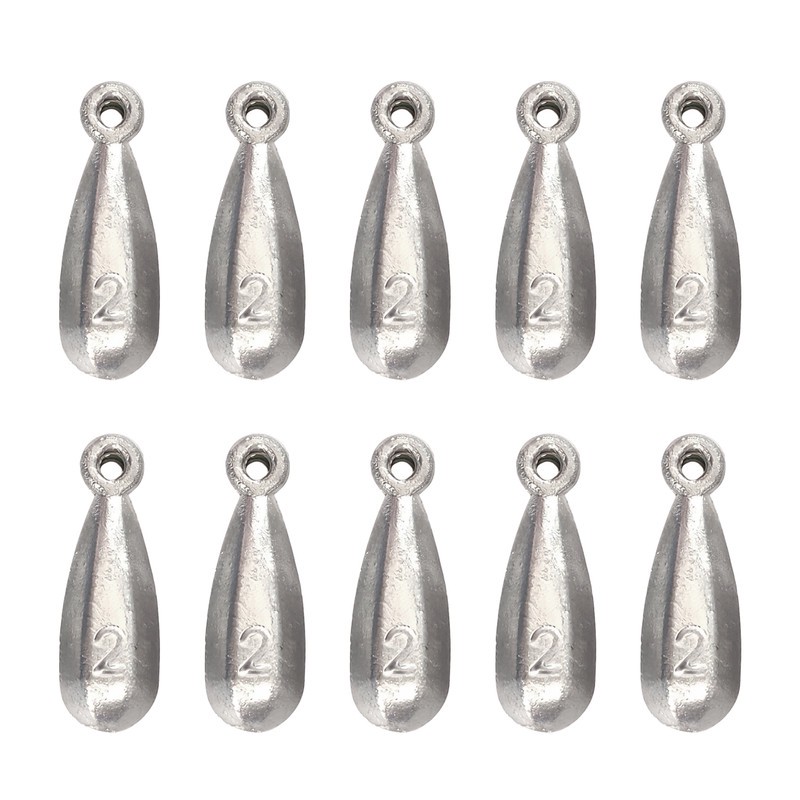 سرب ماهیگیری مدل اشکی کد 2-55g بسته 10 عددی