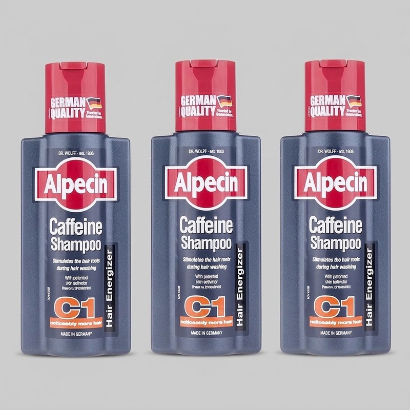 شامپو ضد ریزش و حجم دهنده مو آلپسین مدل Caffeine C1 با کمپلکس کافئین و نعناع، حاوی کراتین و ویتامین B3 حجم 250 میلی ل...