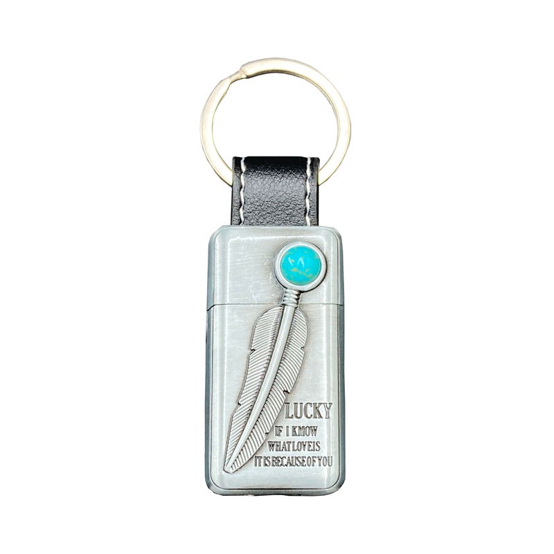 فندک گازی مدل پر نگین فیروزه کد DKD-2004