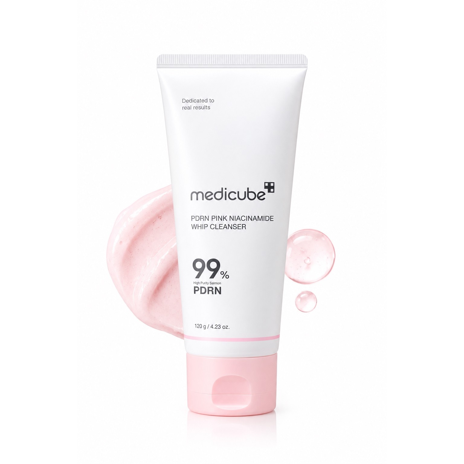فوم شوینده PDRN صورتی و نیاسینامید مدی کیوب Medicube مدل Pink Niacinamide Whip Cleanser حجم 120 گرم