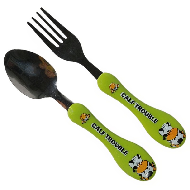 ست قاشق و چنگال کودک مدل چنار کد calftruble