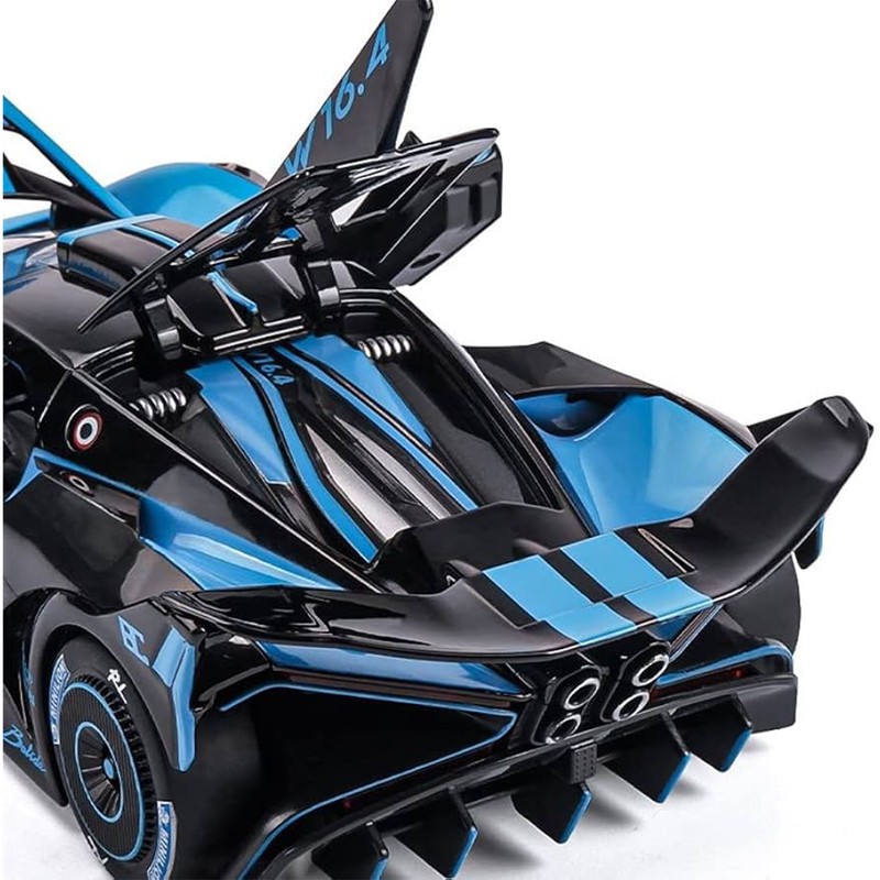 ماکت ماشین ناب سل مدل بوگاتی بولاید فلزی دودزا چراغدار موزیکال کد BUGATTI BOLIDE 1 24