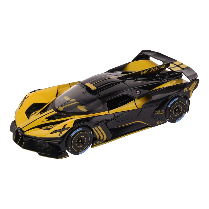 ماکت ماشین ناب سل مدل بوگاتی بولاید فلزی دودزا چراغدار موزیکال کد BUGATTI BOLIDE 1 24