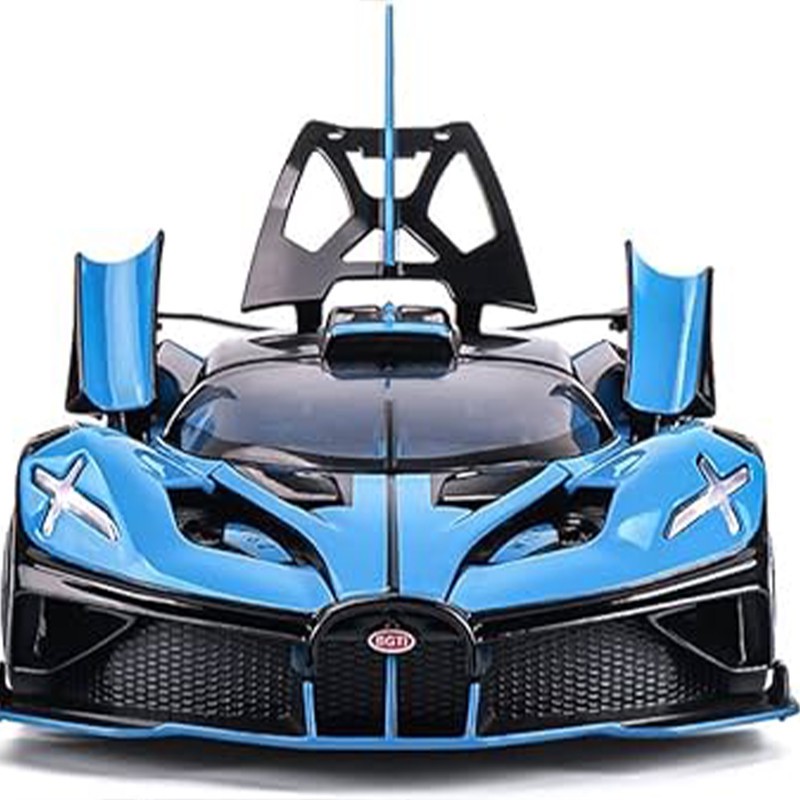 ماکت ماشین ناب سل مدل بوگاتی بولاید فلزی دودزا چراغدار موزیکال کد BUGATTI BOLIDE 1 24