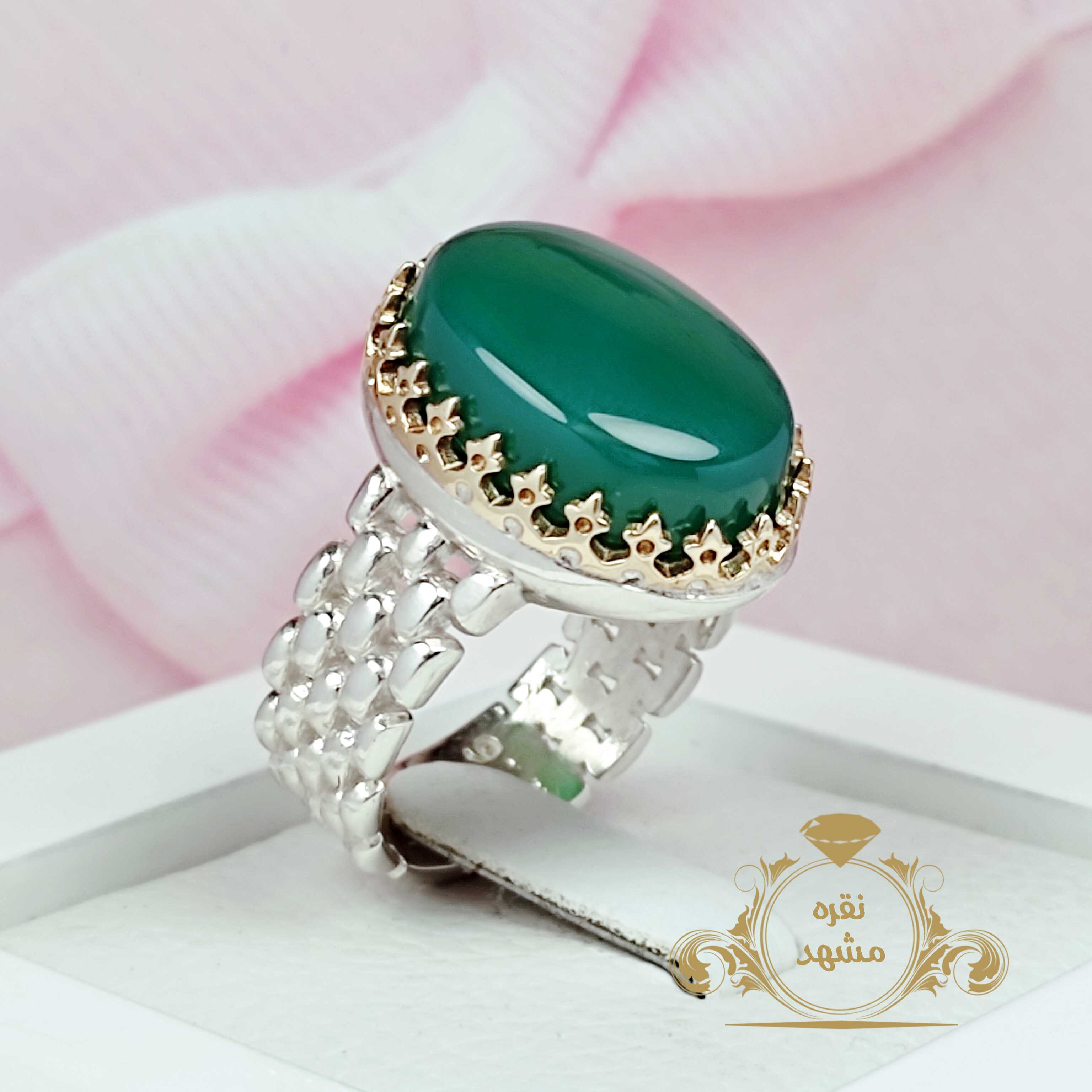 انگشتر رولکس عقیق سبز مردانه معدنی کد 12204749