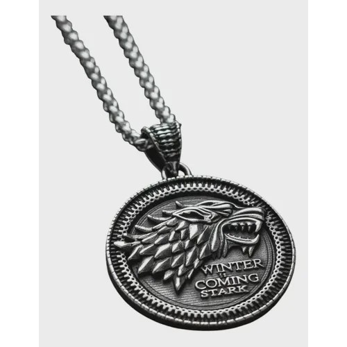 گردنبند مردانه گرگ نماد خاندان استارک استیل تیتانیوم