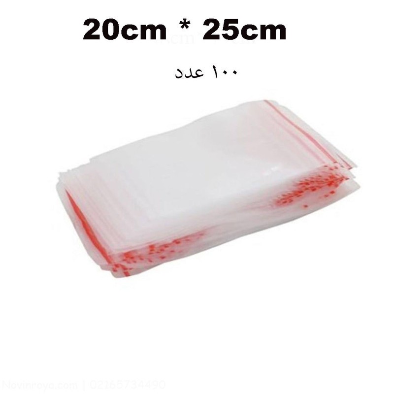 کیسه زیپ دار مدل R20SH25 بسته 100 عددی