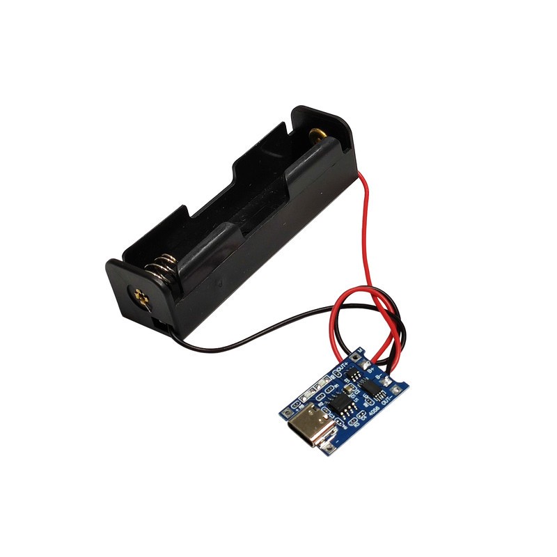 شارژر باتری لیتیومی مدل 18650 کد TC 1A تایپ C دارای نشان دهنده حالت شارژ