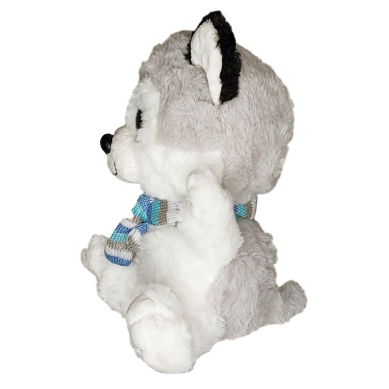 عروسک طرح سگ هاسکی مدل BR Husky with Scarf ارتفاع 21 سانتیمتر