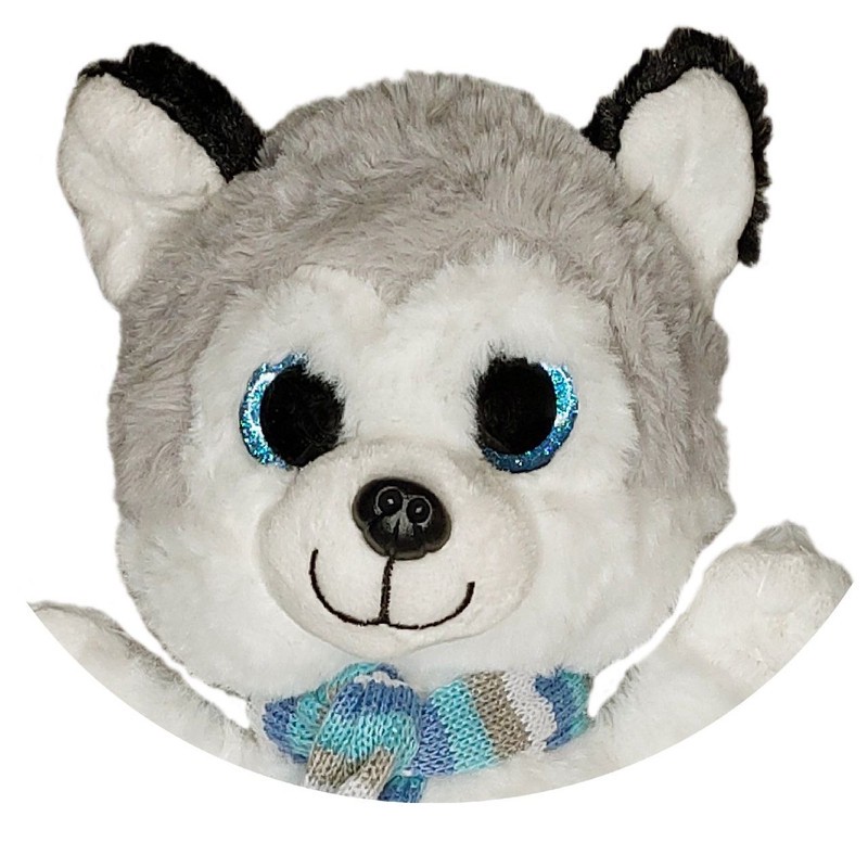 عروسک طرح سگ هاسکی مدل BR Husky with Scarf ارتفاع 21 سانتیمتر
