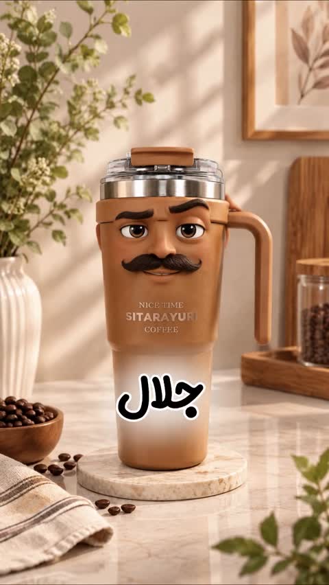 تراول ماگ طرح نقاشی ژاپنی حجم 520M
