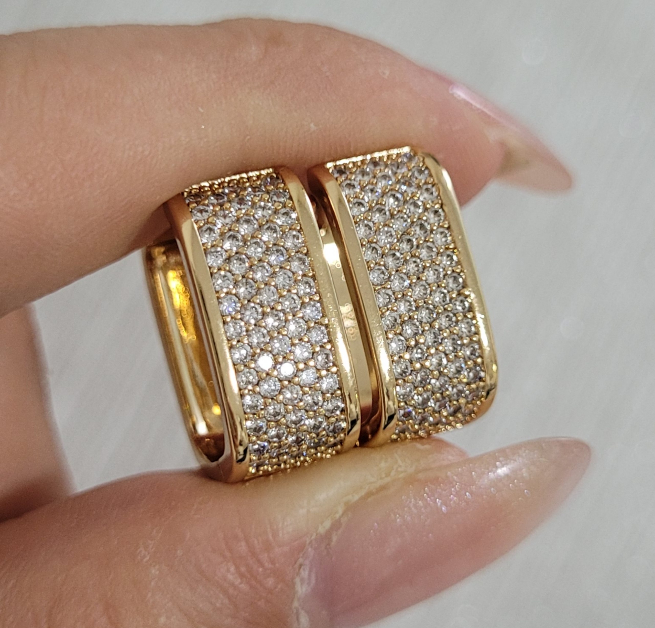 گوشواره مستطیل نگینی کد 16282