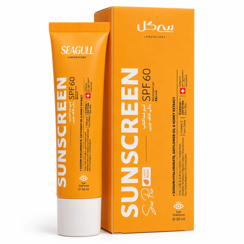 کرم ضد آفتاب سی گل SPF60 بژ روشن فاقد چربی 50‎میل