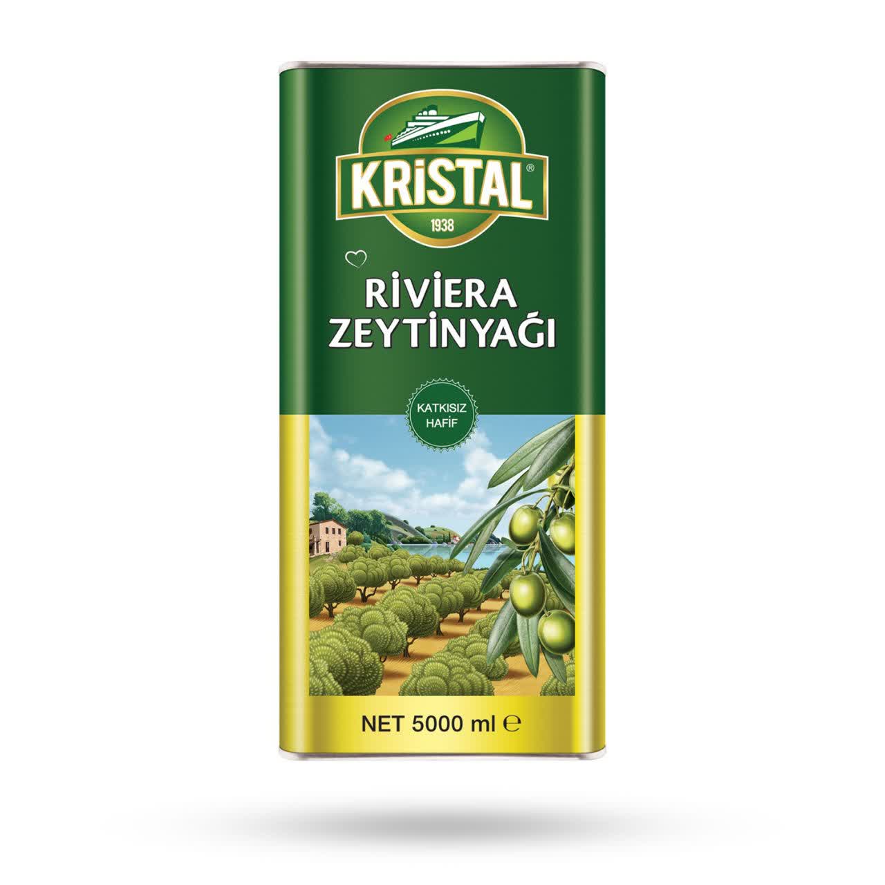 روغن زیتون کریستال 5 لیتری ریویرا