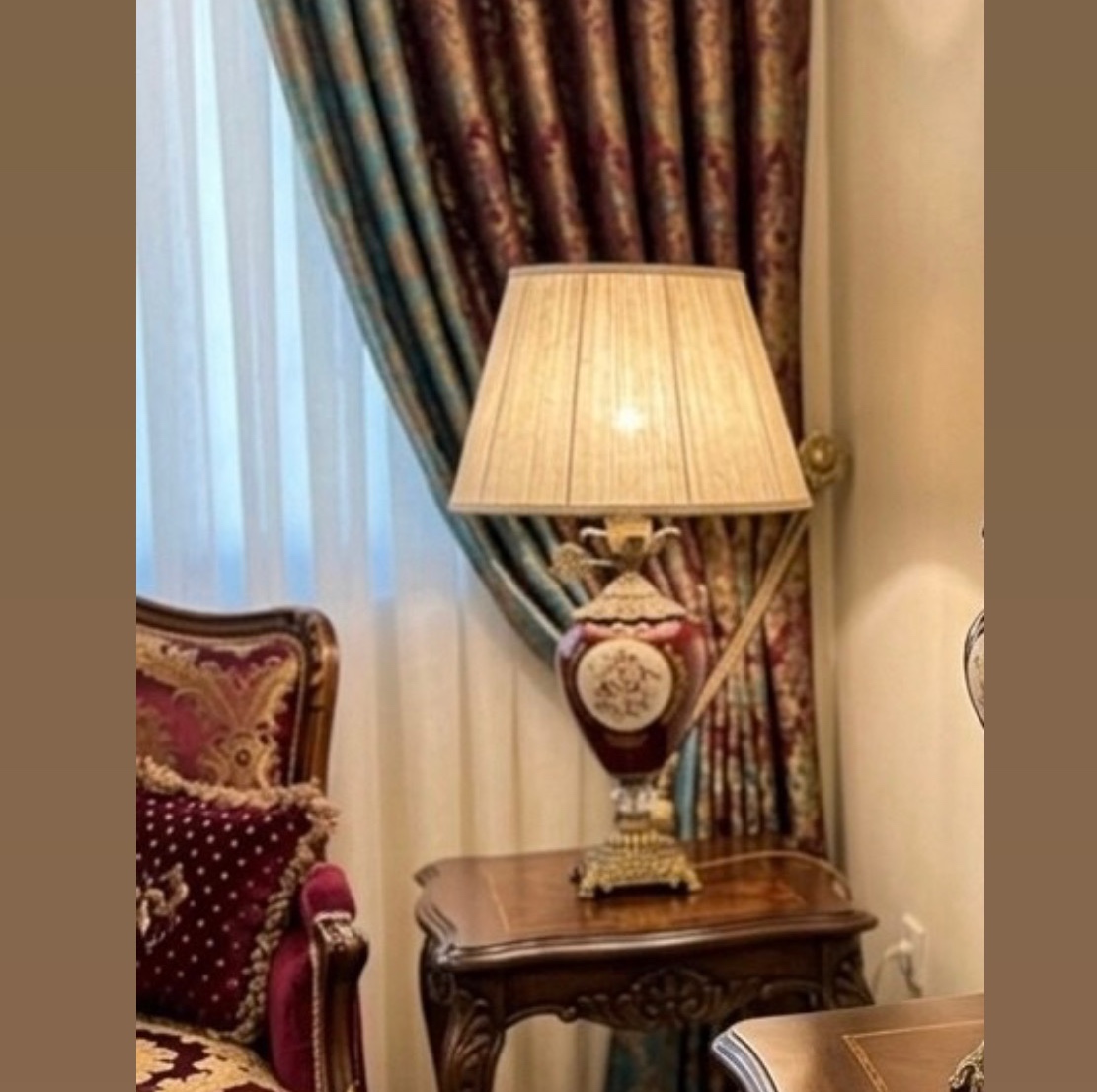 آباژور رومیزی برنزی طرح فرشته پایه آریا