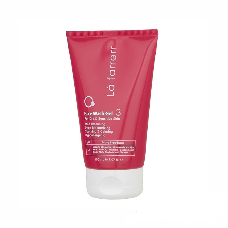 ژل شستوشوی لایه بردار لافارر مدل 3 مناسب پوستهای خشک و حساس حجم 150ml