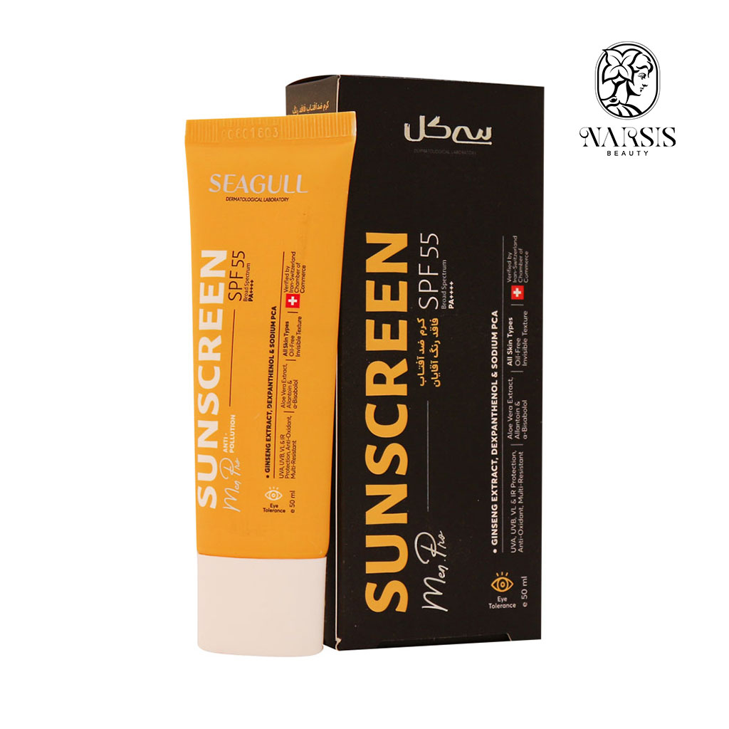  کرم ضد آفتاب آقایان سی گل SPF55 مناسب انواع پوست حجم 50 میلی لیتر نارسیس بیوتی