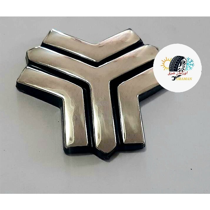 آرم گل سایپا آبکاری کروم درجه 1 اصلی سایز کوچک(بسته 2عددی)