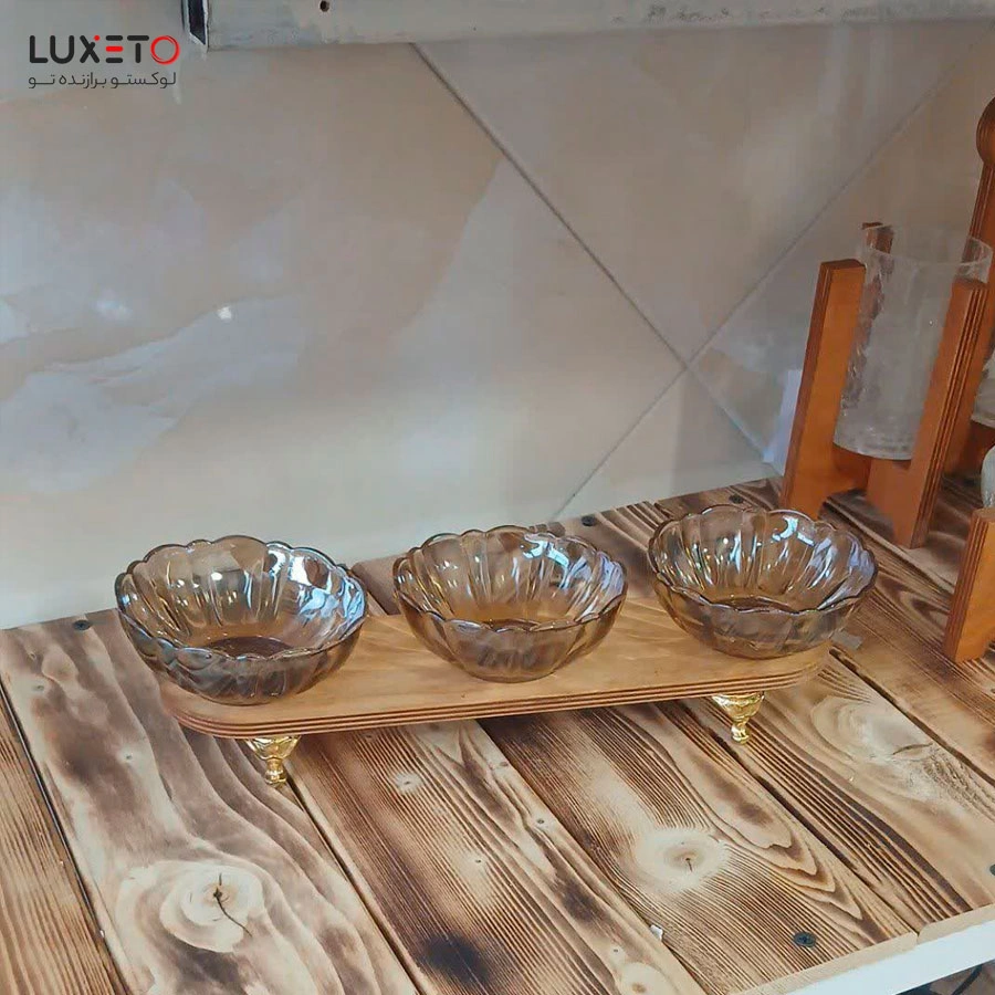 نقل خوری 3 تایی خطی عسلی