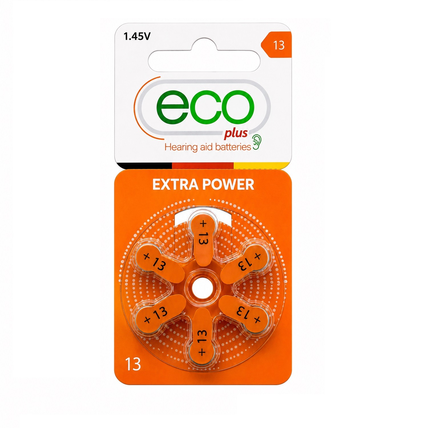 باتری سمعک مدل ECO PLUS 13 بسته 6 عددی