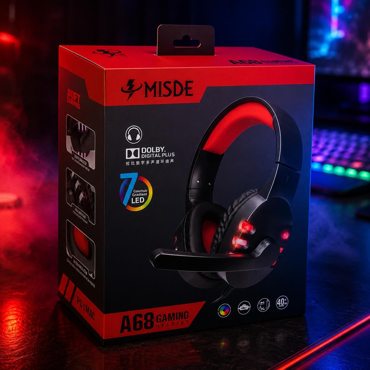 هدست گیمینگ با صدای فراگیر و RGB