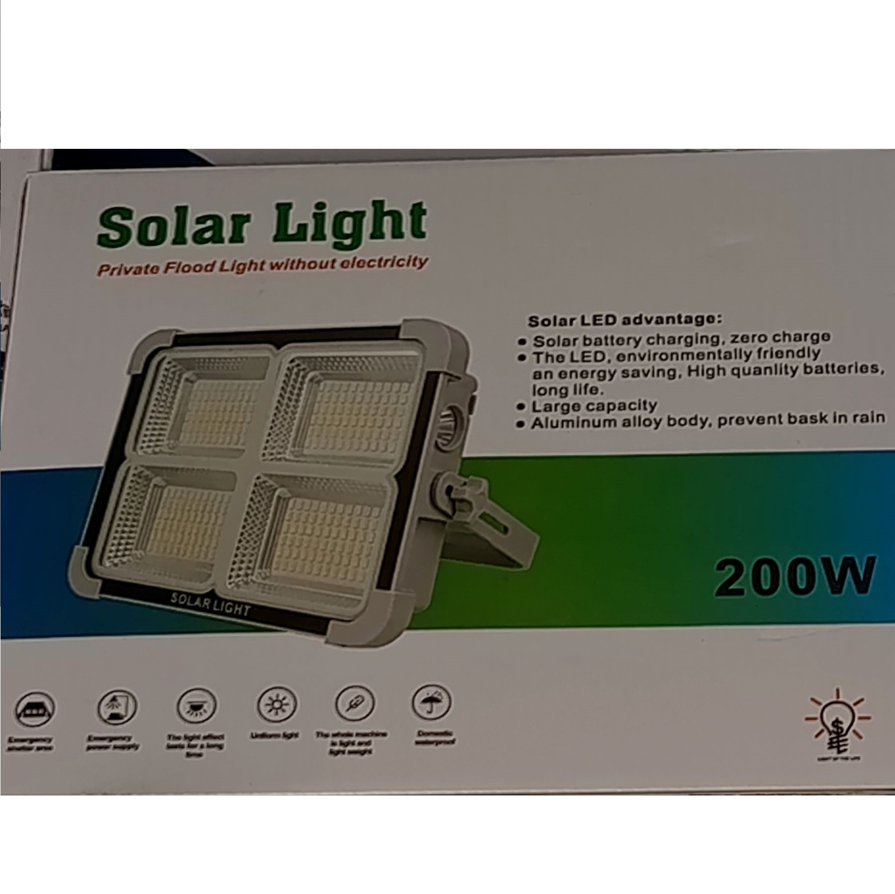 چراغ پروژکتور خورشیدی Solar Light 200W مدل 6 باتری