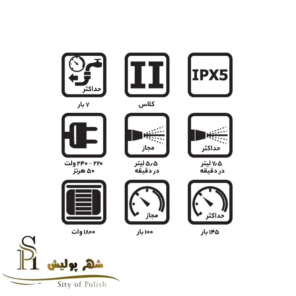 کارواش 145 بار ذغالی خودمکش کنزاکس مدل KPW‑6518 – موتور 1800 وات