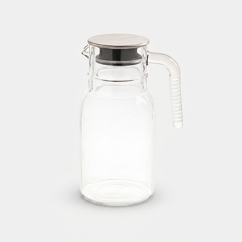 پارچ لیمون مدل شیشه ای درب استیل کد H2349