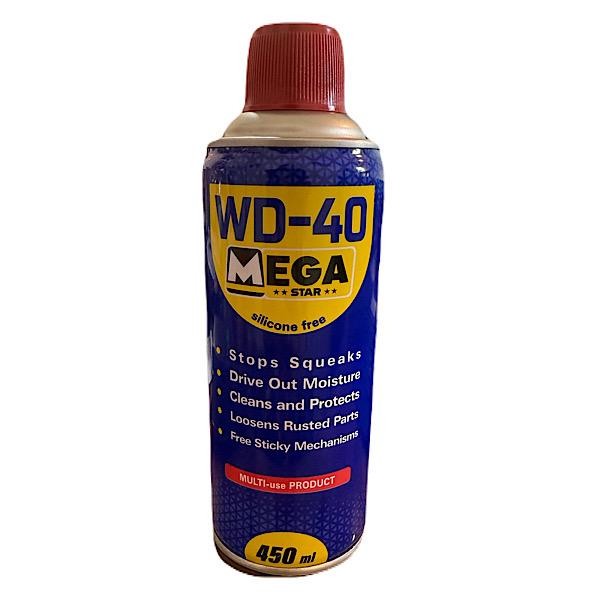 اسپری روان کننده مگا استار مدل WD-40 حجم 450 میلی لیتر