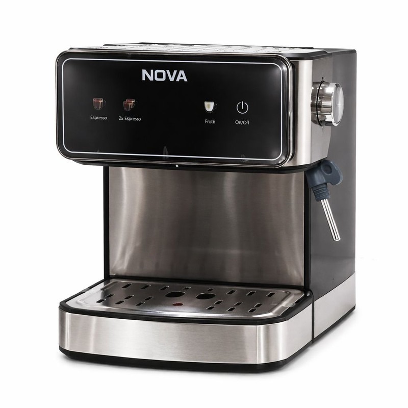 اسپرسوساز خانگی 1700 میلی لیتری نوا مدل NCM-177 با فشار بخار 25 بار، پنل لمسی و قابلیت تهیه فوم شیر