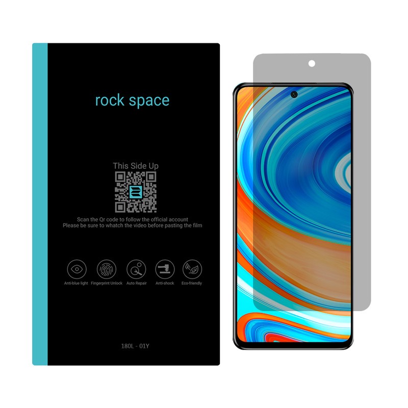 محافظ صفحه نمایش حریم شخصی راک اسپیس مدل HyPRV مناسب برای گوشی موبایل شیائومی Redmi Note 9 Pro
