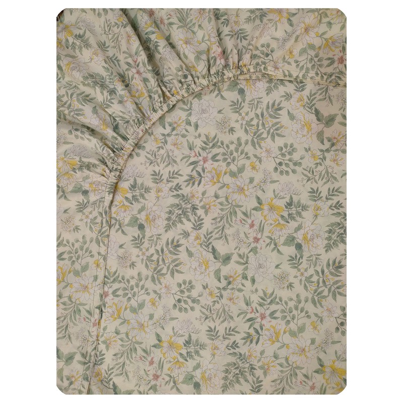 ملحفه کتان نخ پانیذ پود مدل ترنم کد P121-1 یک نفره سایز 200x120 سانتی متر