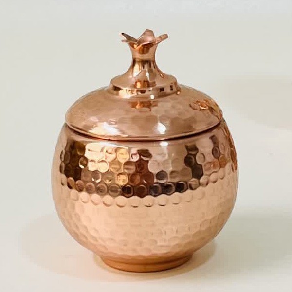 قندان مسی مدل انار یاقوت کد ZH350.1