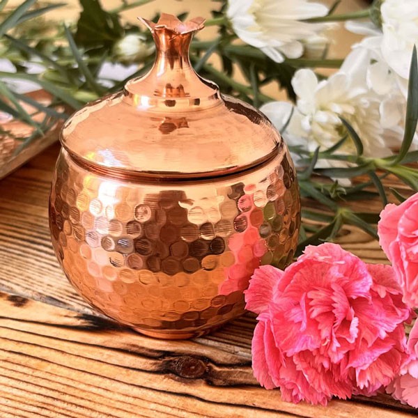 قندان مسی مدل انار یاقوت کد ZH350.1