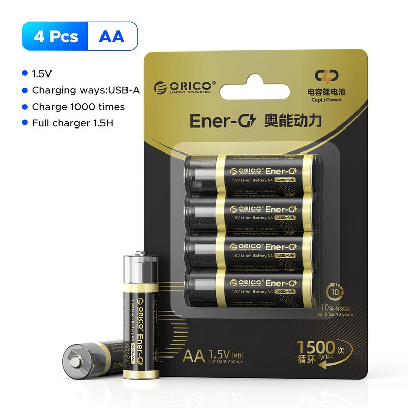 باتری لیتیومی قابل شارژ اوریکو مدل EG5A-UN-4PK-BP ظرفیت 2100 میلی آمپرساعت بسته 4 عددی