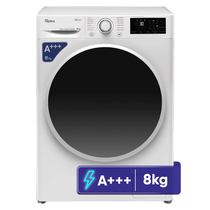 ماشین لباسشویی 8 کیلوگرم اتوماتیک جی پلاس مدل GWM-R87W KTN