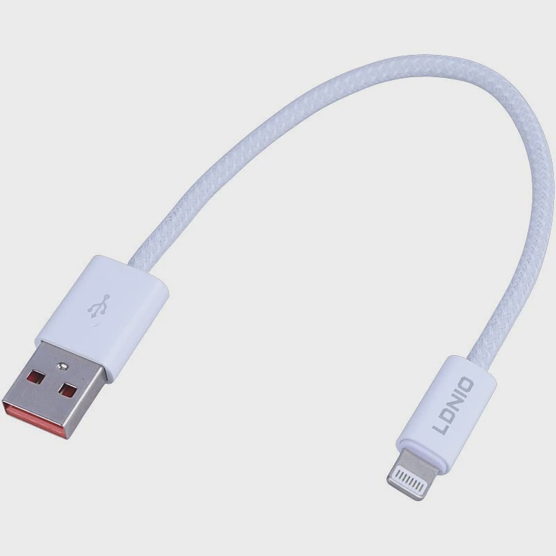 کابل کوتاه لایتنینگ فست شارژ 25 وات الدینیو LS901 طول 20 سانتی متر